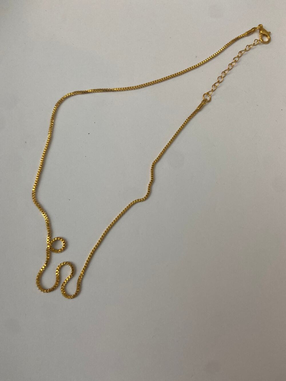 Box chain necklace yellow gold tone